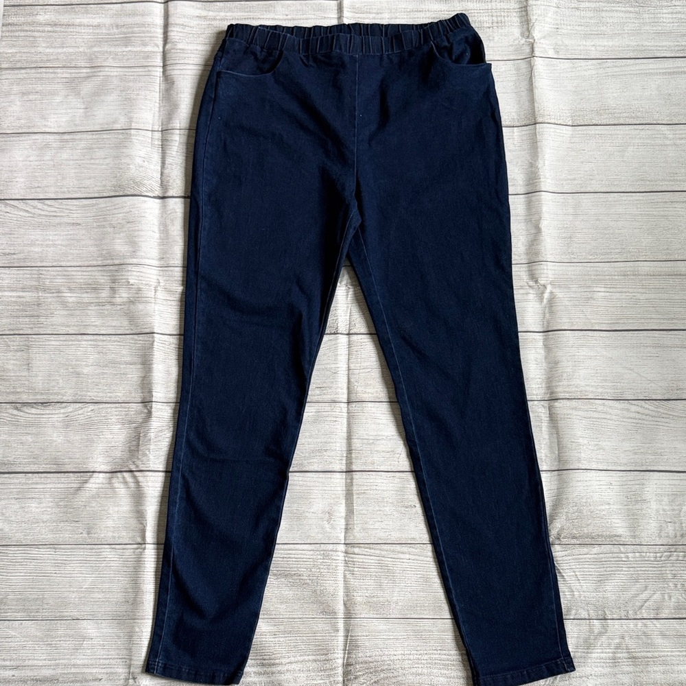 Dark Blue Pull-On Jegging Style Pants